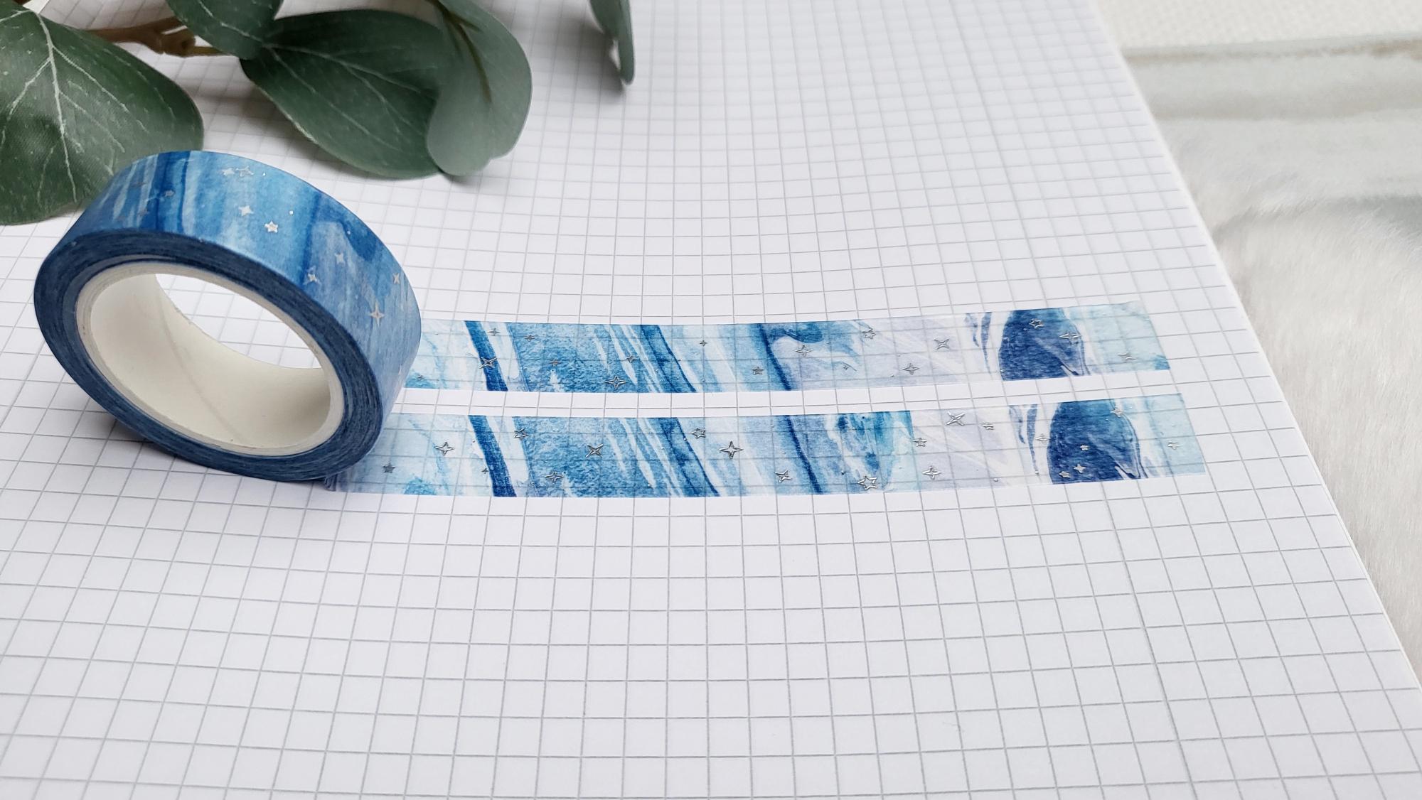 Washi Tape Blauer Marmor dunkel